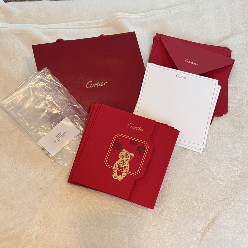 Cartier Red and White Stationery Collection